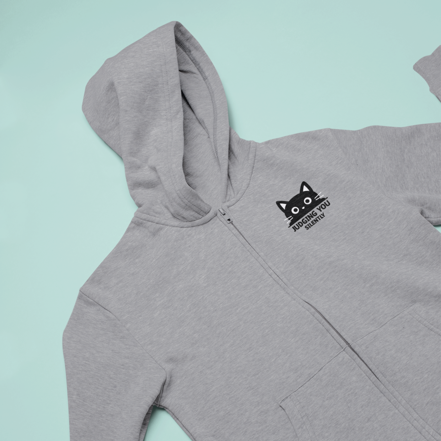 Judging You Silently Cat Zip Hoodie