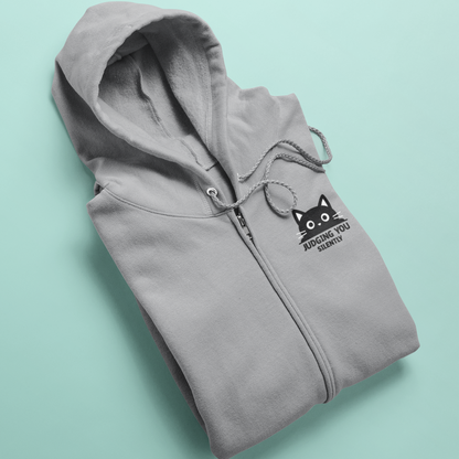 Judging You Silently Cat Zip Hoodie