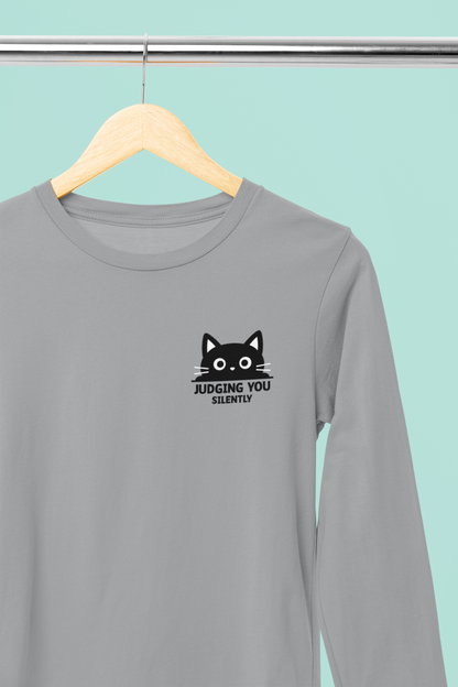 Judging You Silently Cat Long Sleeve Tee