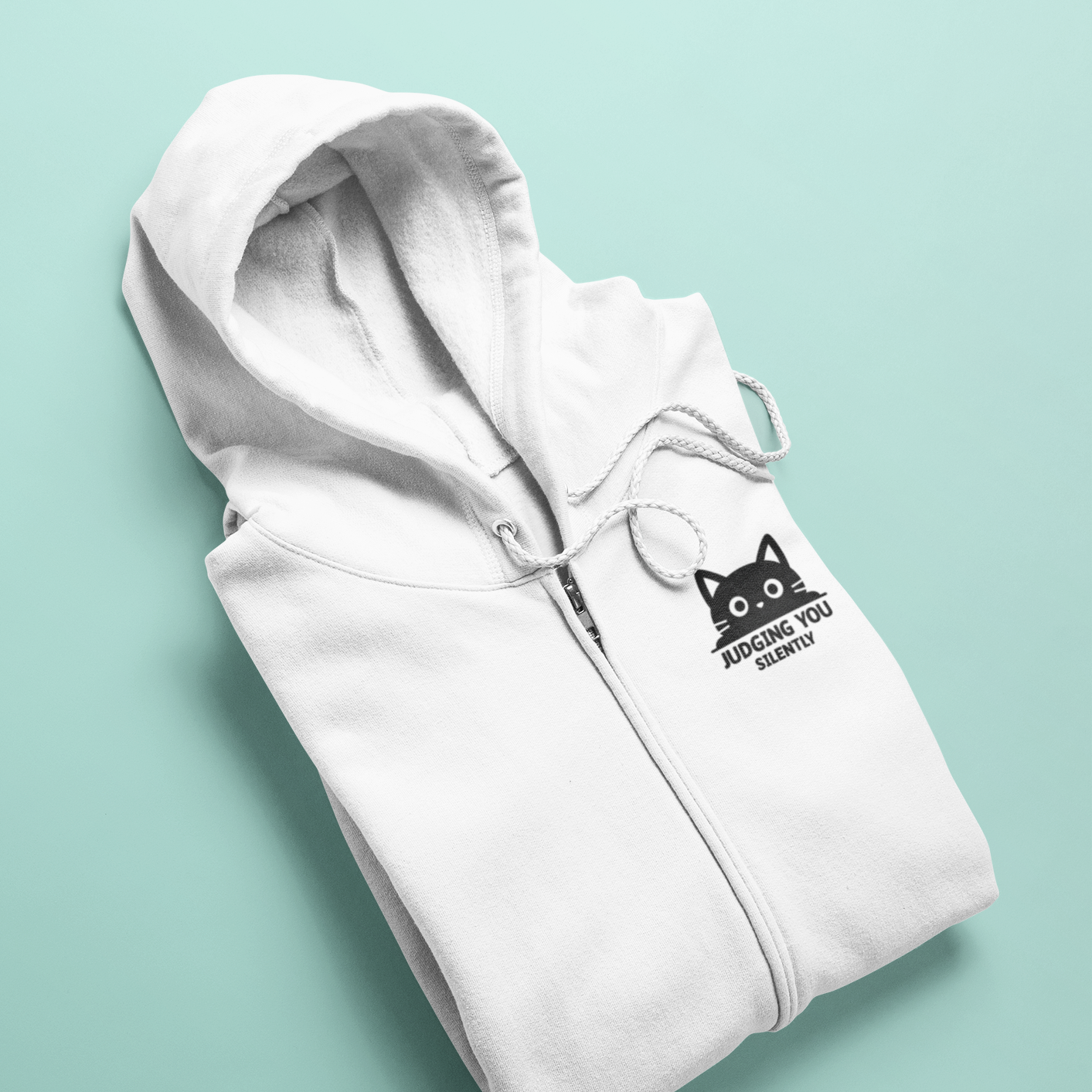 Judging You Silently Cat Zip Hoodie