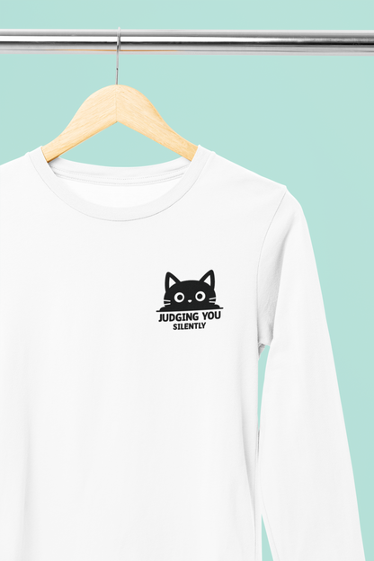 Judging You Silently Cat Long Sleeve Tee