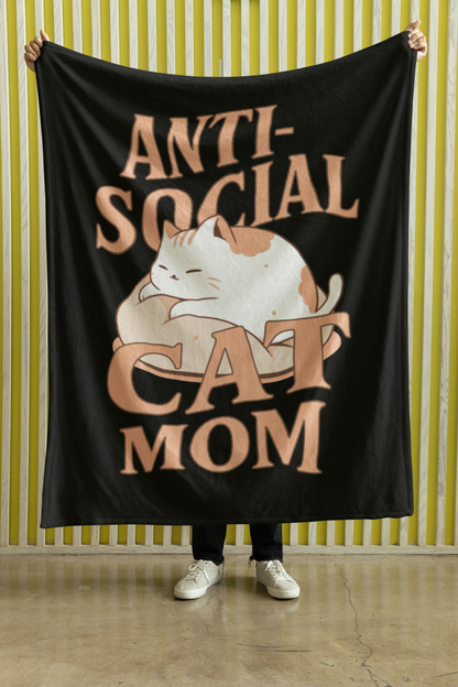 Anti-Social Cat Mom Blanket