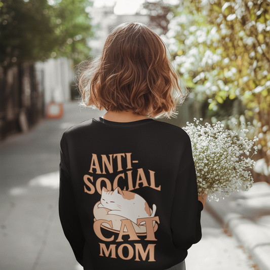 Anti-Social Cat Mom Long Sleeve Tee