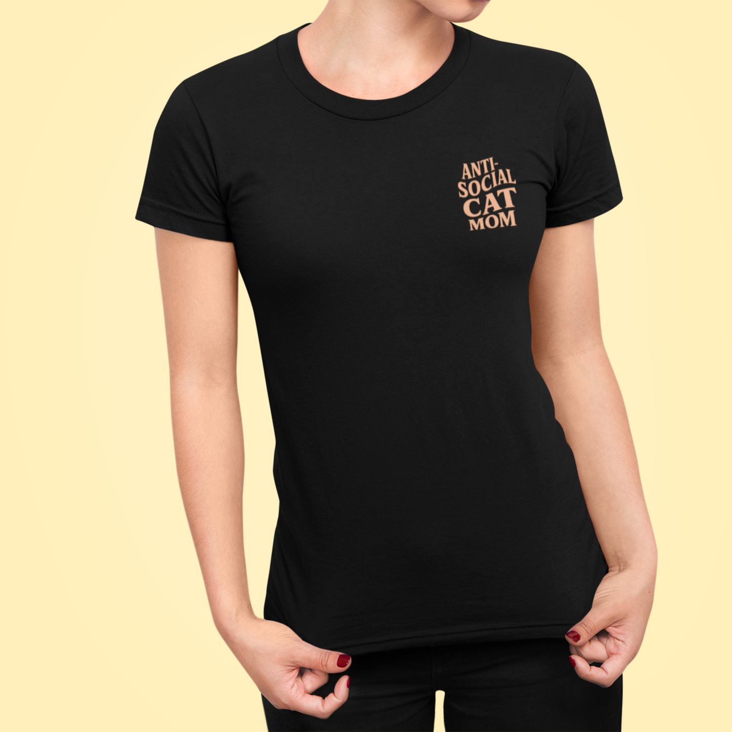 Anti-Social Cat Mom Women’s Slim Fit Tee