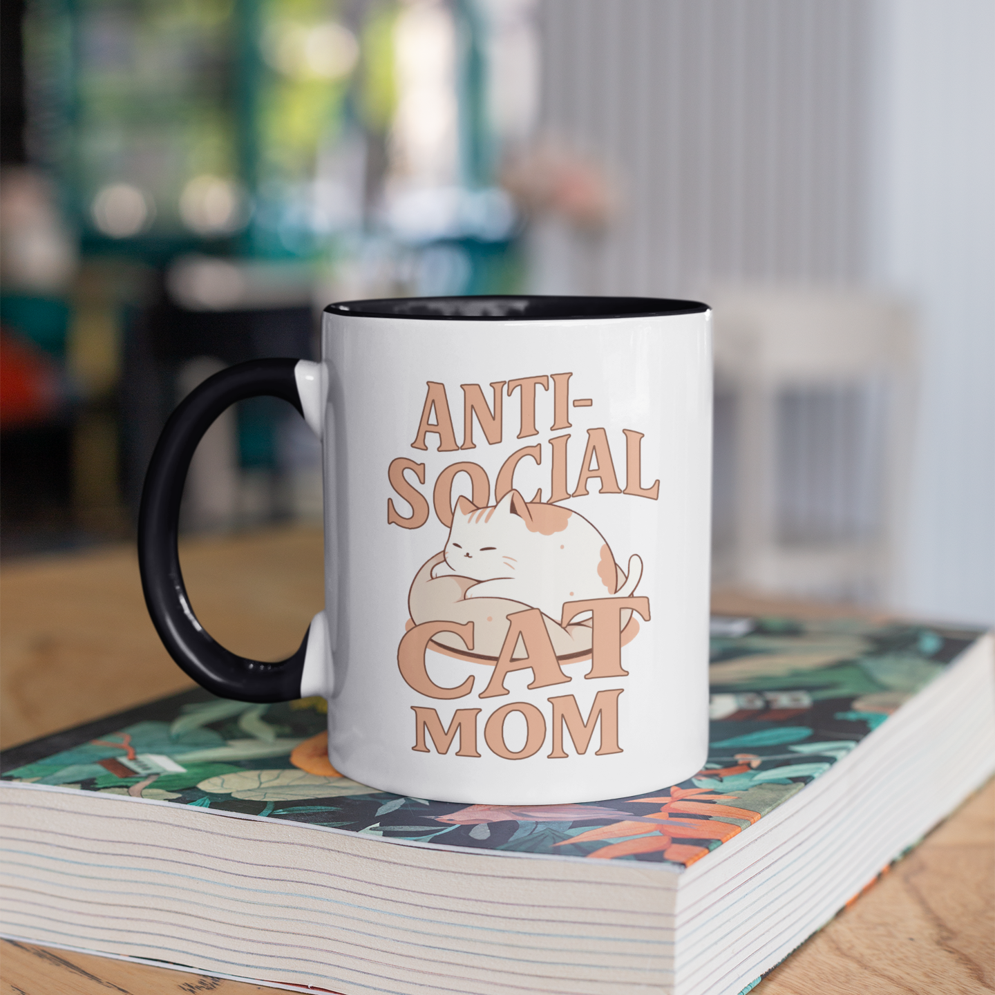 Anti-Social Cat Mom 11oz Ceramic Two Tone Mug