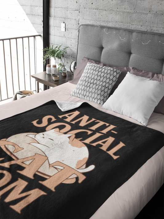 Anti-Social Cat Mom Blanket