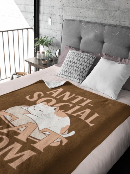 Anti-Social Cat Mom Blanket