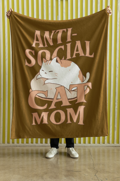 Anti-Social Cat Mom Blanket