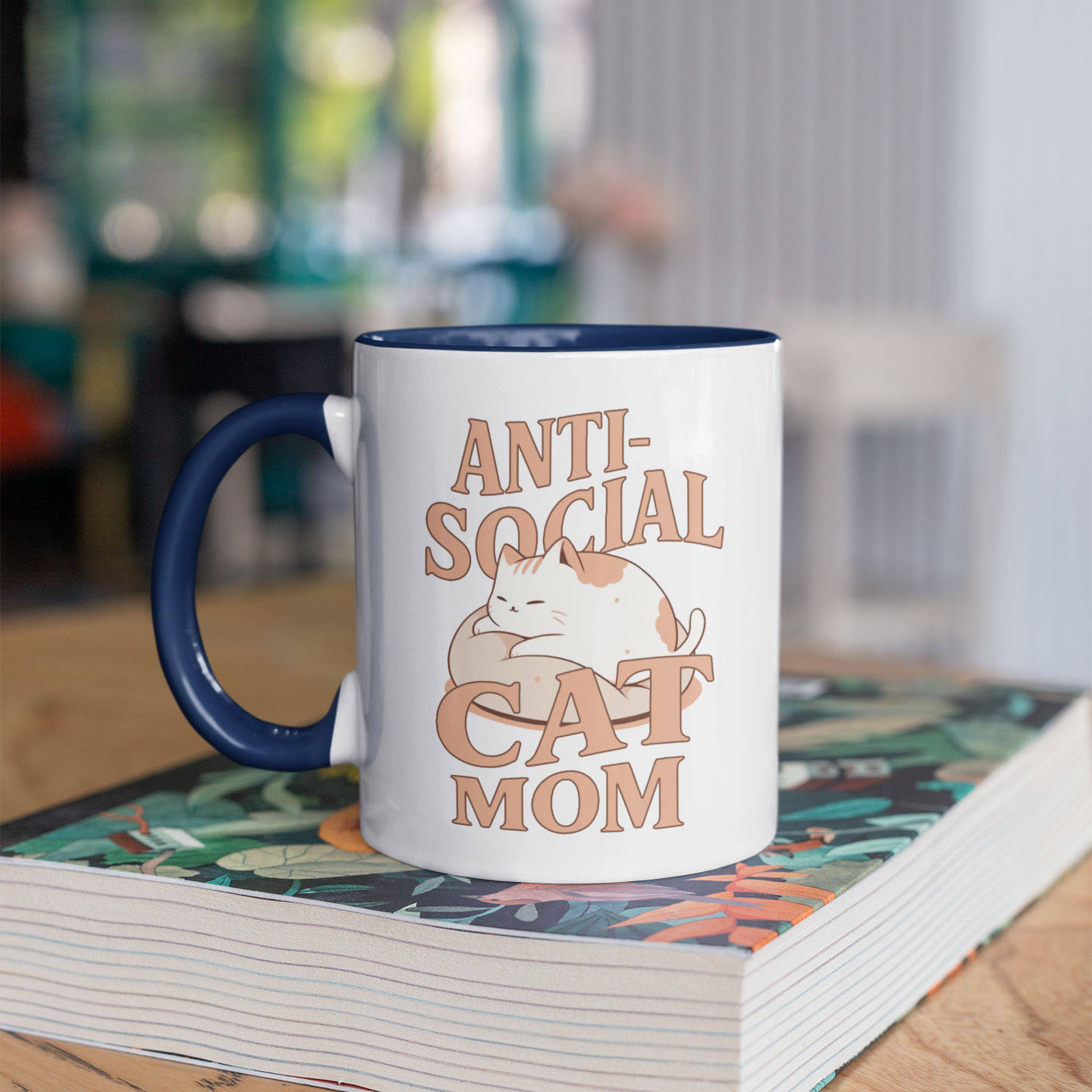 Anti-Social Cat Mom 11oz Ceramic Two Tone Mug