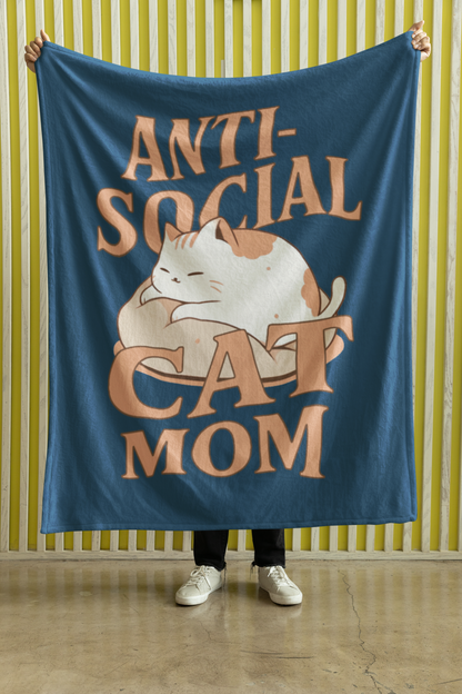 Anti-Social Cat Mom Blanket