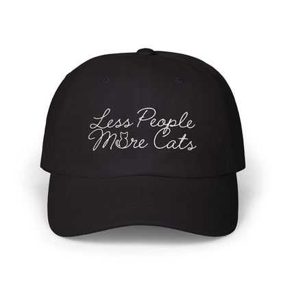 Less People More Cats Embroidered Hat - Cat Lover Cap