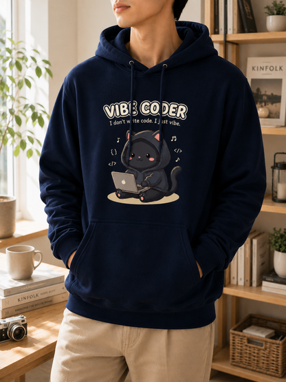 Vibe Coder Cat Hoodie - Funny Coding Cat Hoodie for Programmers