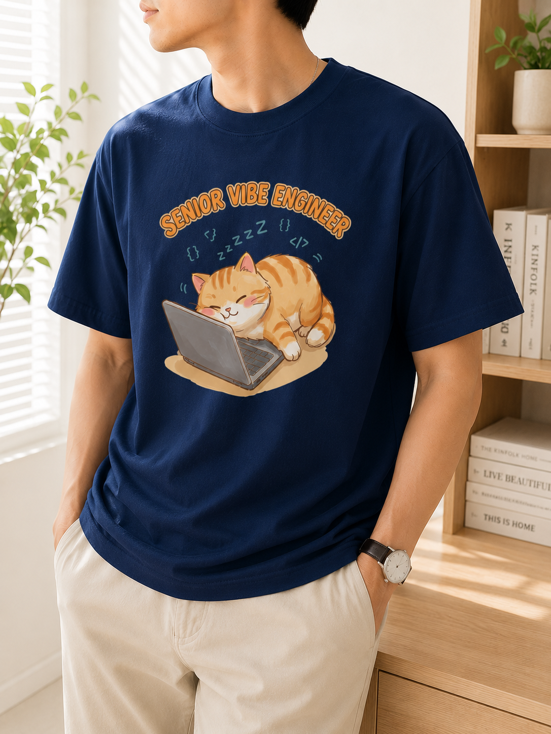 Senior Vibe Engineer Cat T-Shirt - Funny Software Engineer Shirt