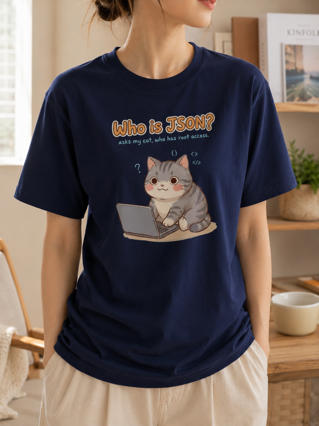 Who Is JSON Cat T-Shirt - Funny Vibe Coding Meme Shirt