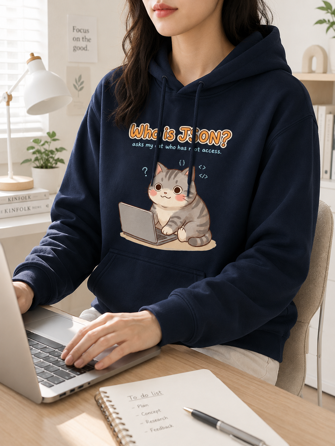 Who Is JSON Cat Hoodie - Funny Vibe Coding Meme Hoodie