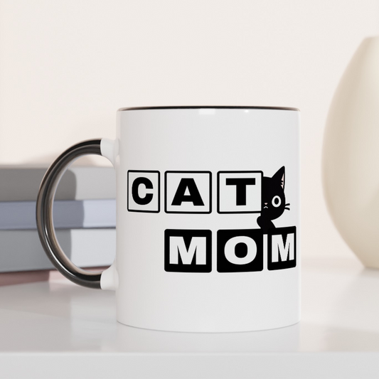 Paw-some Cat Mom 11oz Ceramic Two Tone Mug