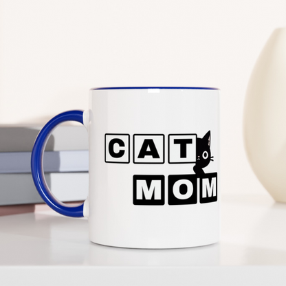Paw-some Cat Mom 11oz Ceramic Two Tone Mug