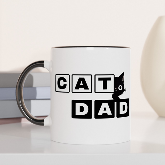 Paw-some Cat Dad 11oz Ceramic Two Tone Mug