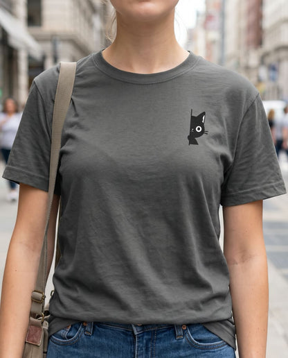 Peekaboo Black Cat T-shirt