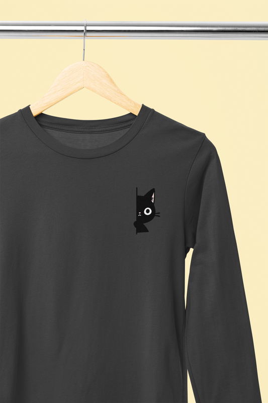 Peekaboo Black Cat Longsleeve Tee