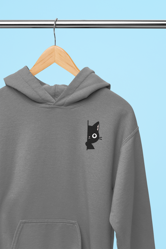 Peekaboo Black Cat Hoodie
