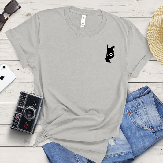Peekaboo Black Cat T-shirt