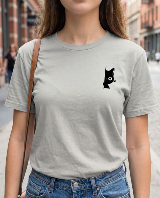 Peekaboo Black Cat T-shirt