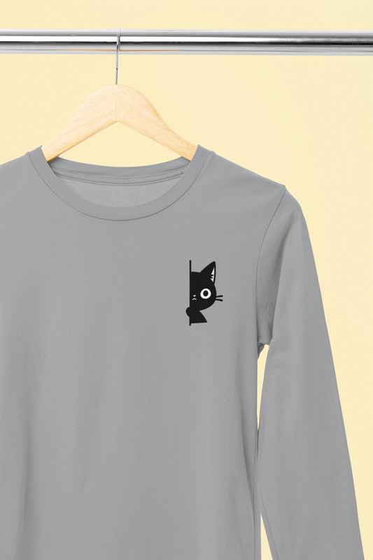 Peekaboo Black Cat Longsleeve Tee