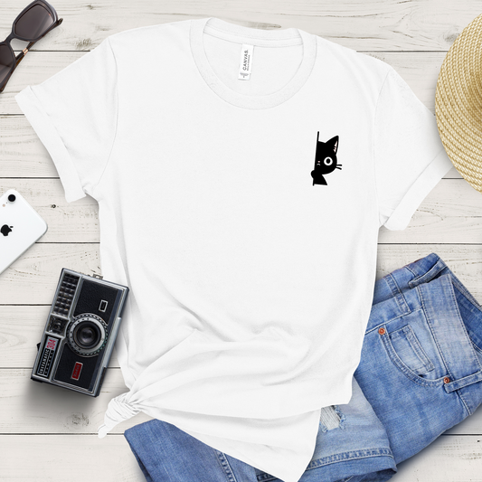 Peekaboo Black Cat T-shirt