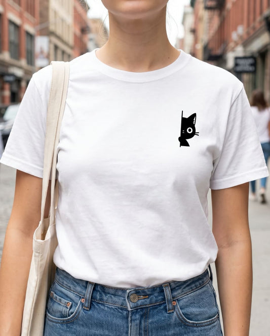 Peekaboo Black Cat T-shirt