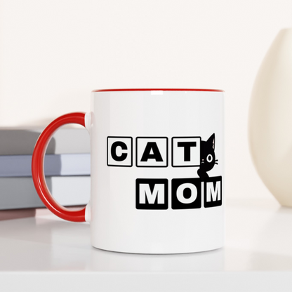 Paw-some Cat Mom 11oz Ceramic Two Tone Mug
