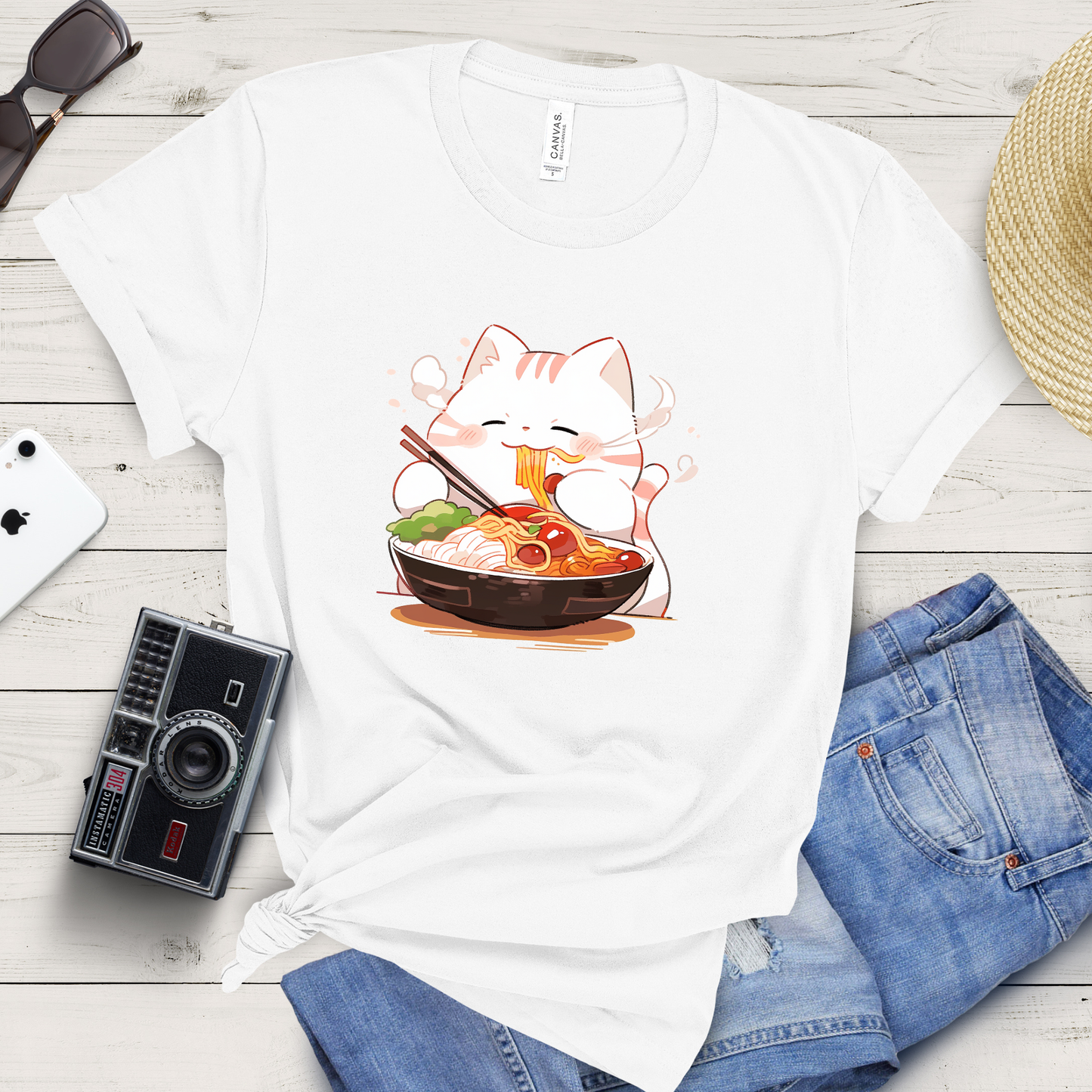 Happy Cat Ramen Feast T-Shirt