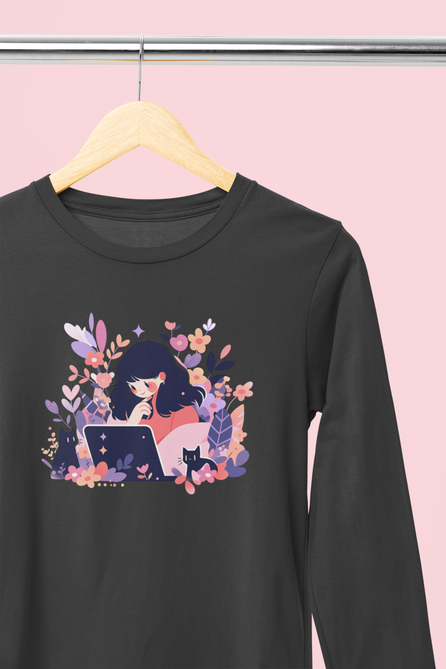 Meowtivation Bloom Longsleeve Tee
