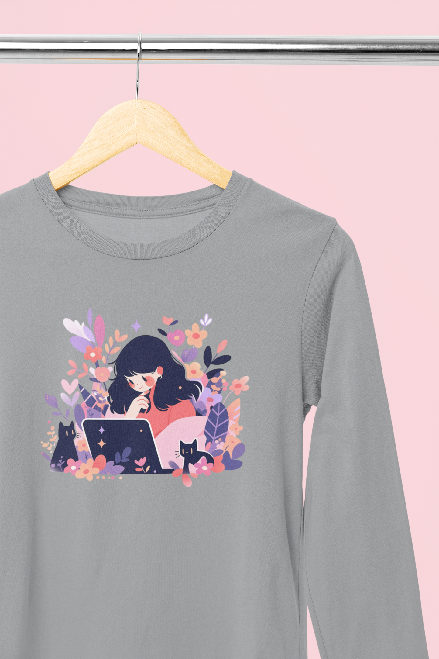 Meowtivation Bloom Longsleeve Tee