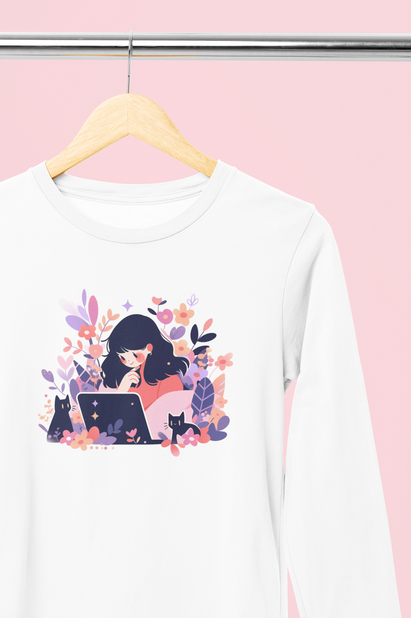 Meowtivation Bloom Longsleeve Tee