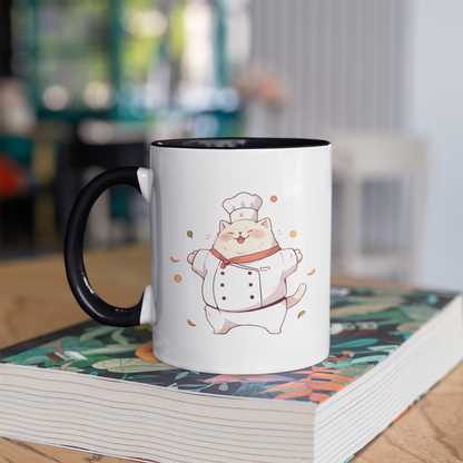 Meowster Chef 11oz Ceramic Two Tone Mug