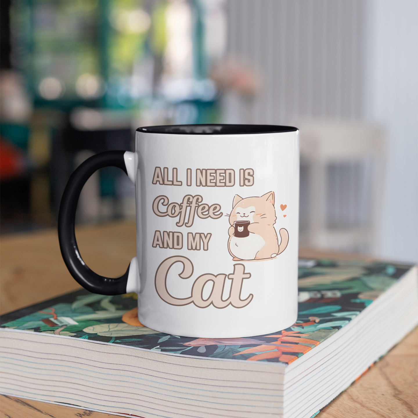 All I Need Is Coffee and My Cat 11oz Ceramic Two Tone Mug