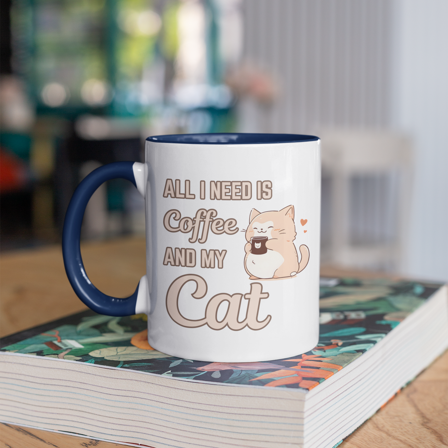 All I Need Is Coffee and My Cat 11oz Ceramic Two Tone Mug