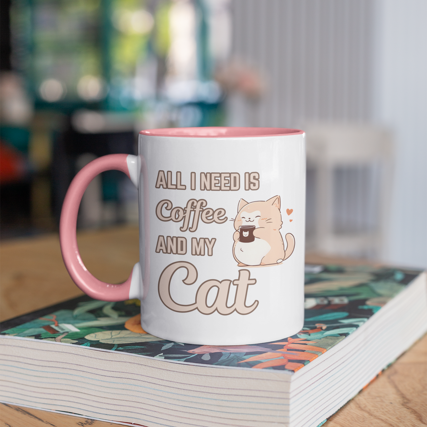 All I Need Is Coffee and My Cat 11oz Ceramic Two Tone Mug