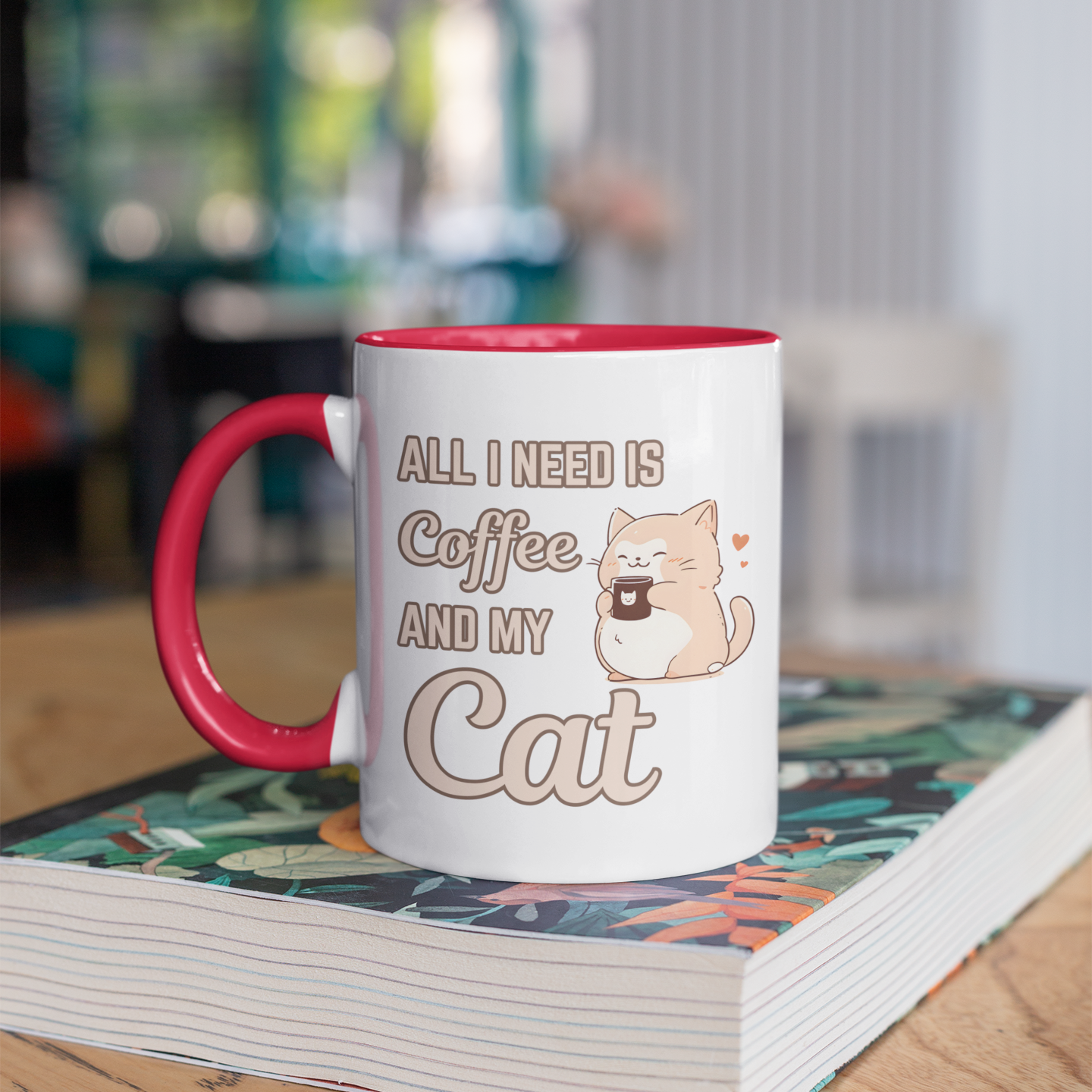 All I Need Is Coffee and My Cat 11oz Ceramic Two Tone Mug