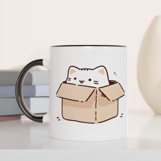 Inbox Kitty 11oz Ceramic Two Tone Mug