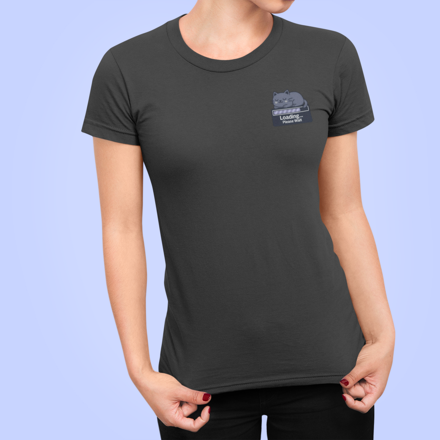 Buffering Meow Women’s Slim Fit Tee