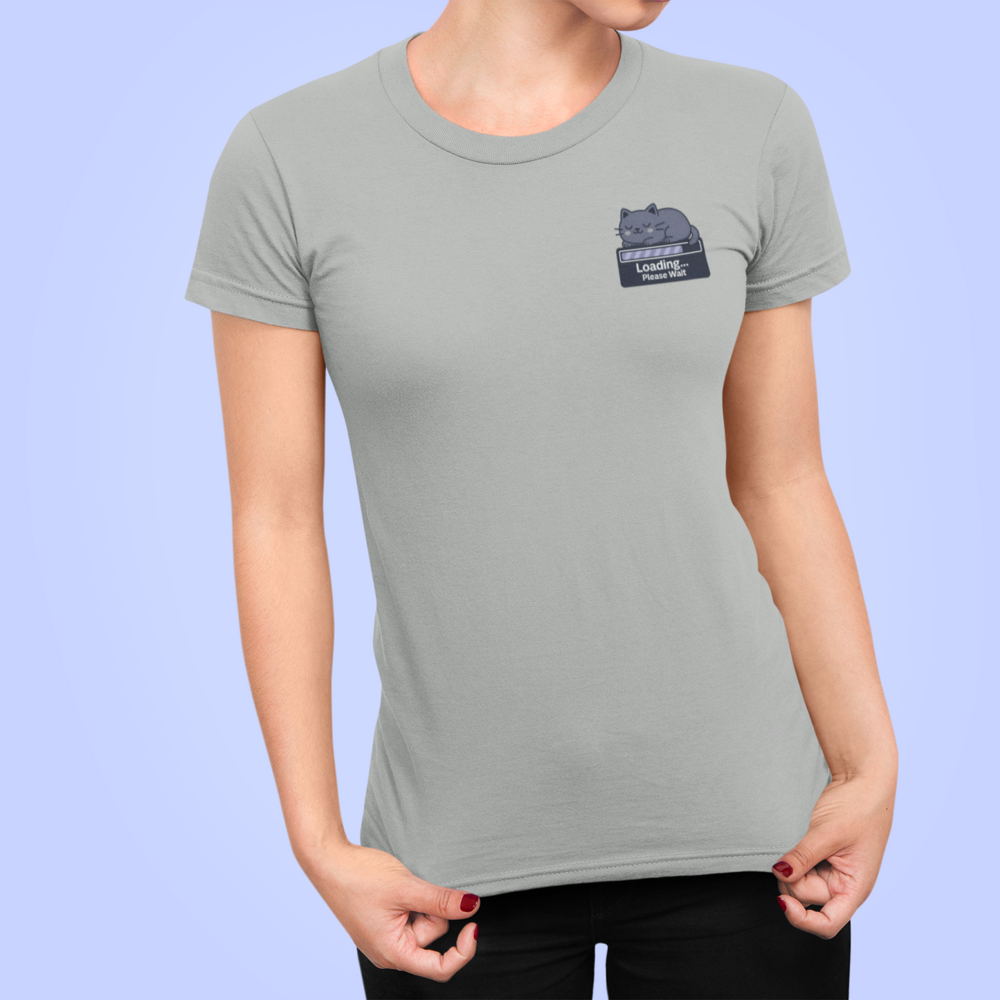 Buffering Meow Women’s Slim Fit Tee