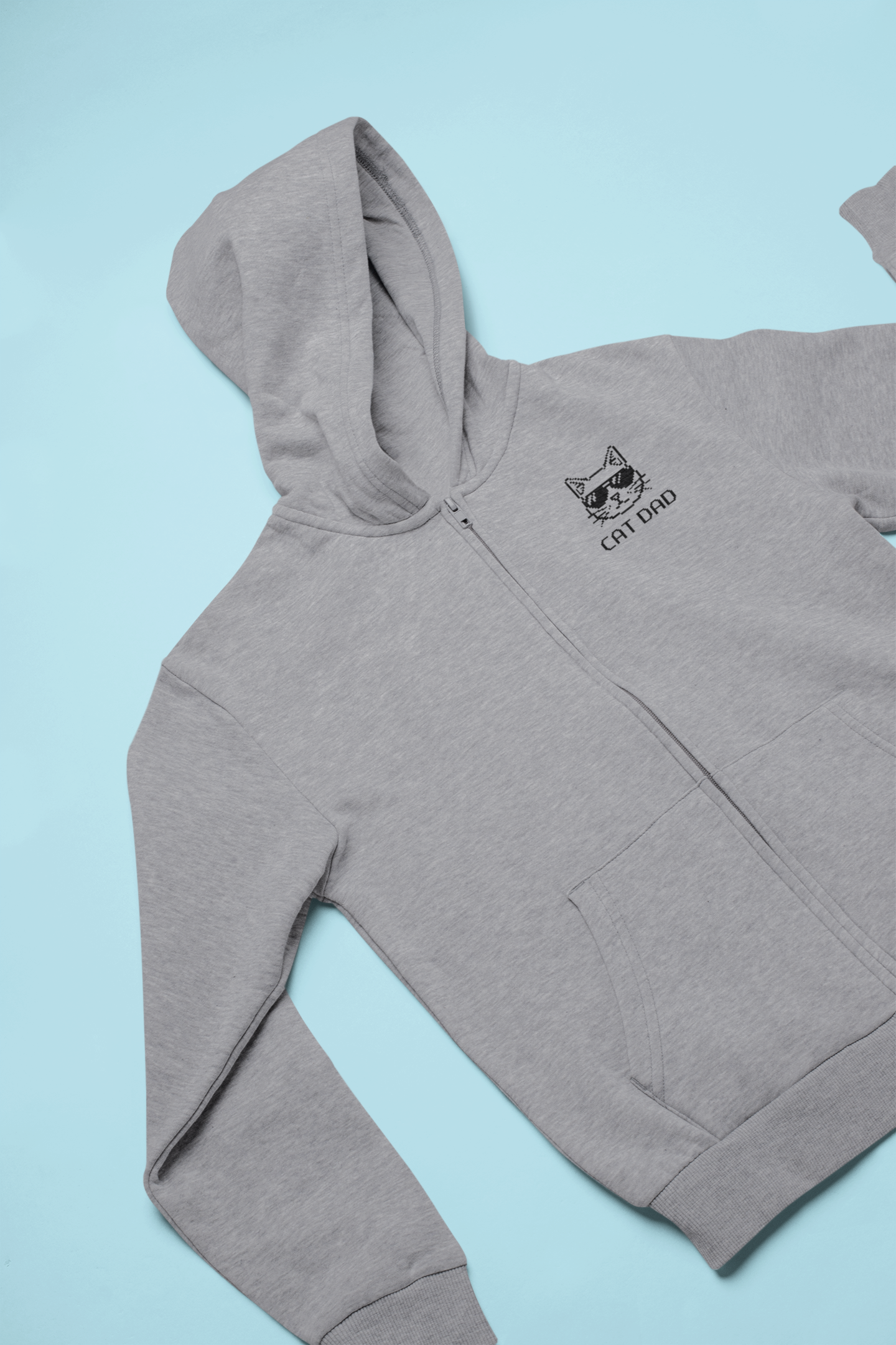Pixel Cat Dad Zip Hoodie