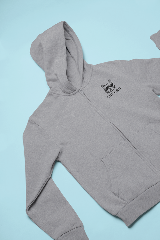 Pixel Cat Dad Zip Hoodie