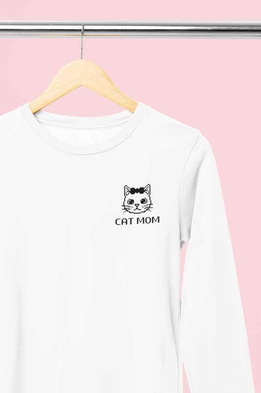 Pixel Cat Mom Longsleeve Tee