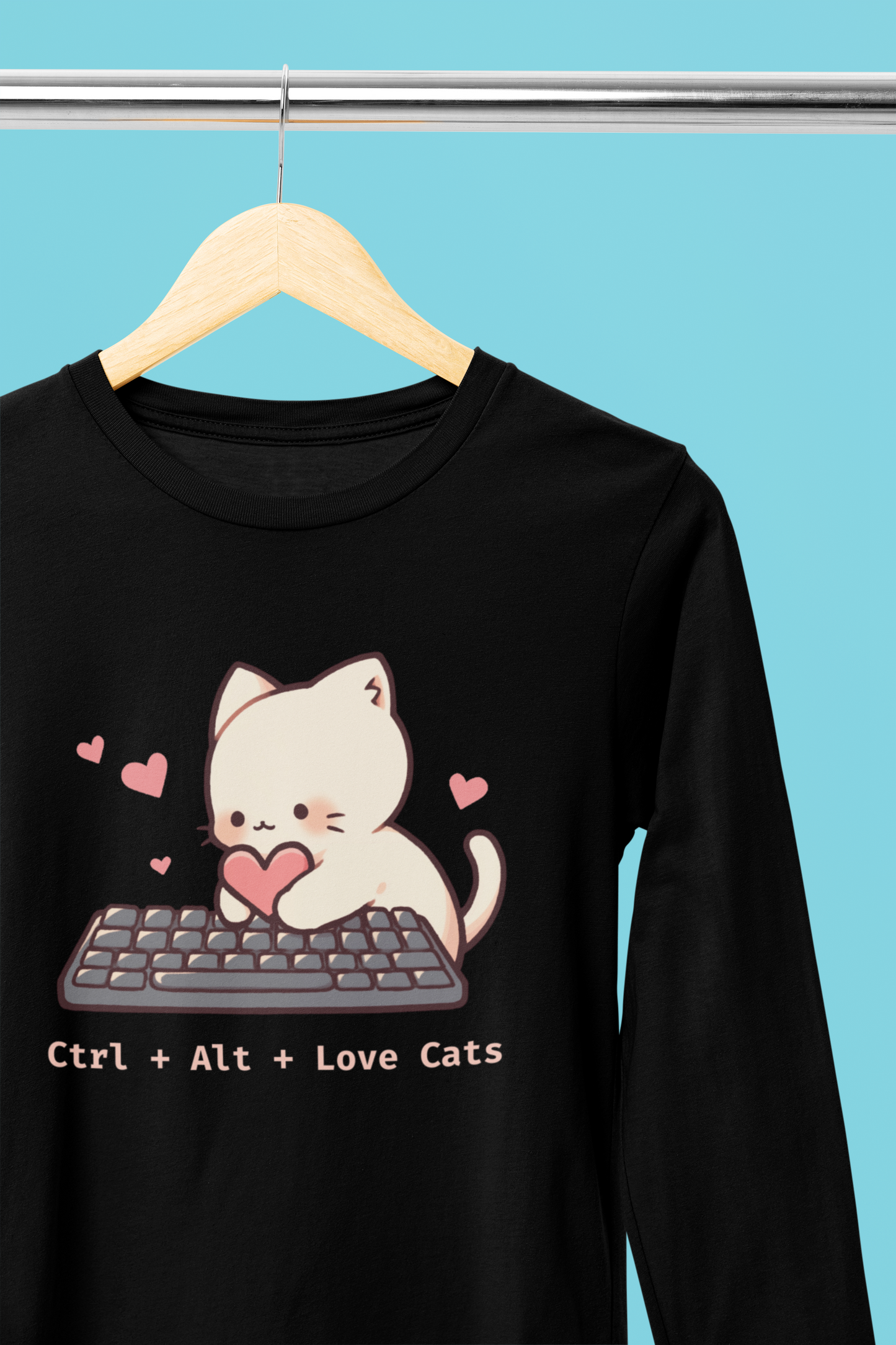 Ctrl + Alt + Love Cats Long Sleeve Tee