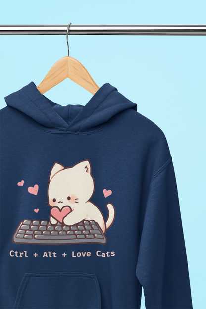 Ctrl + Alt + Love Cats Hoodie