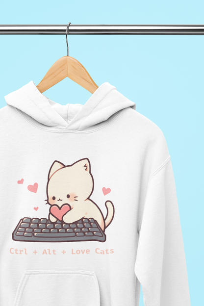 Ctrl + Alt + Love Cats Hoodie