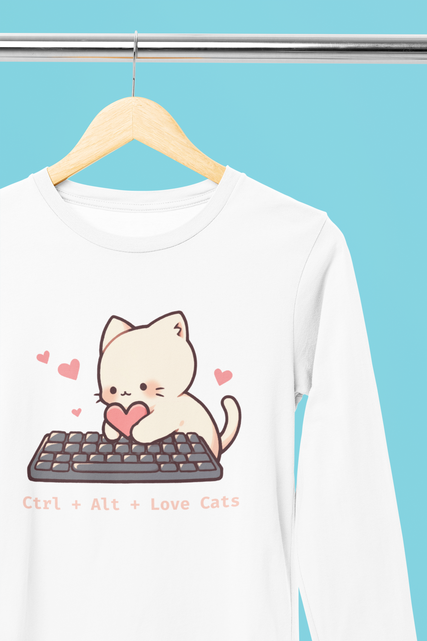 Ctrl + Alt + Love Cats Long Sleeve Tee